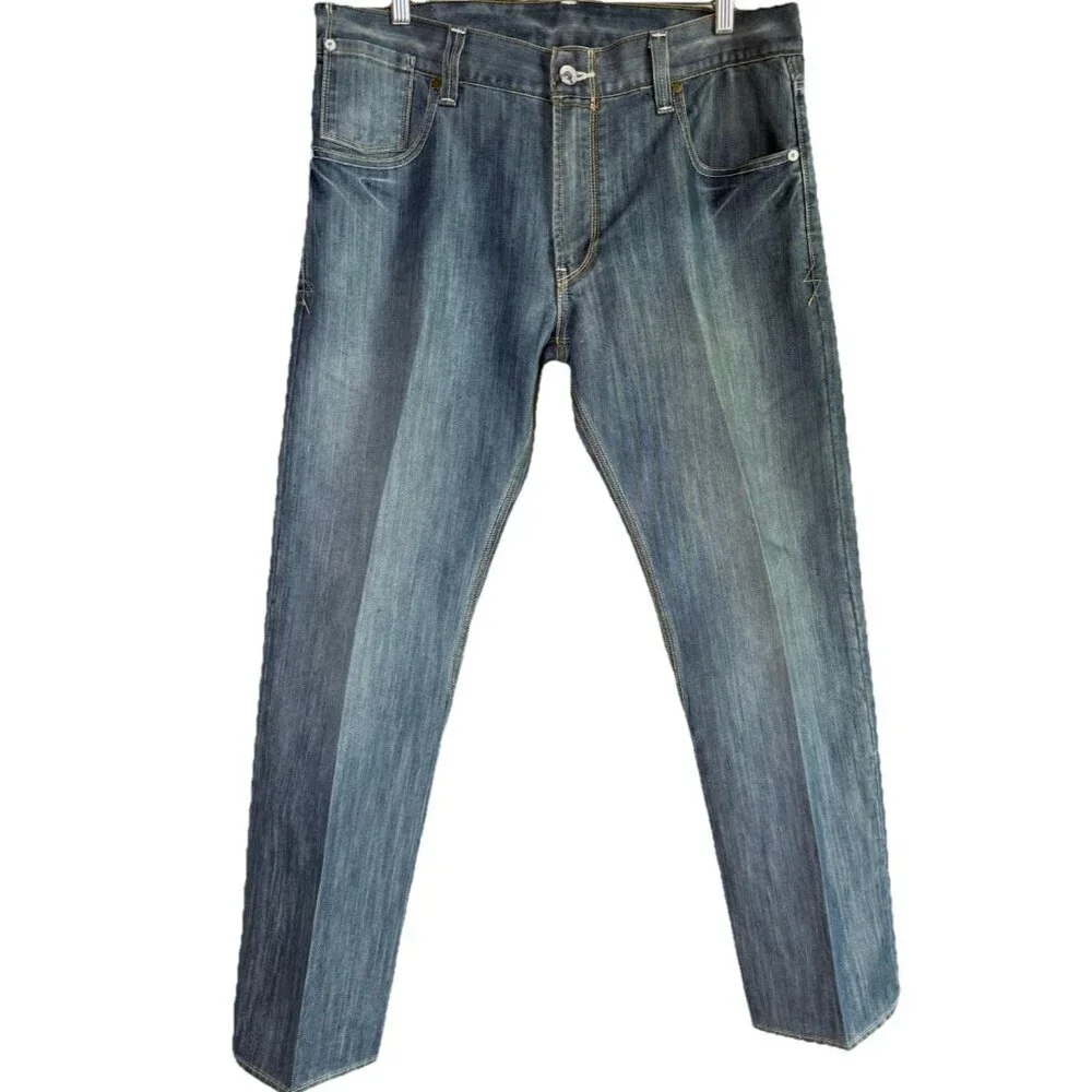 Levis 514 Jeans Men 36 X 30 Blue Slim Straight Droit‎ Medium Wash Flap Pockets